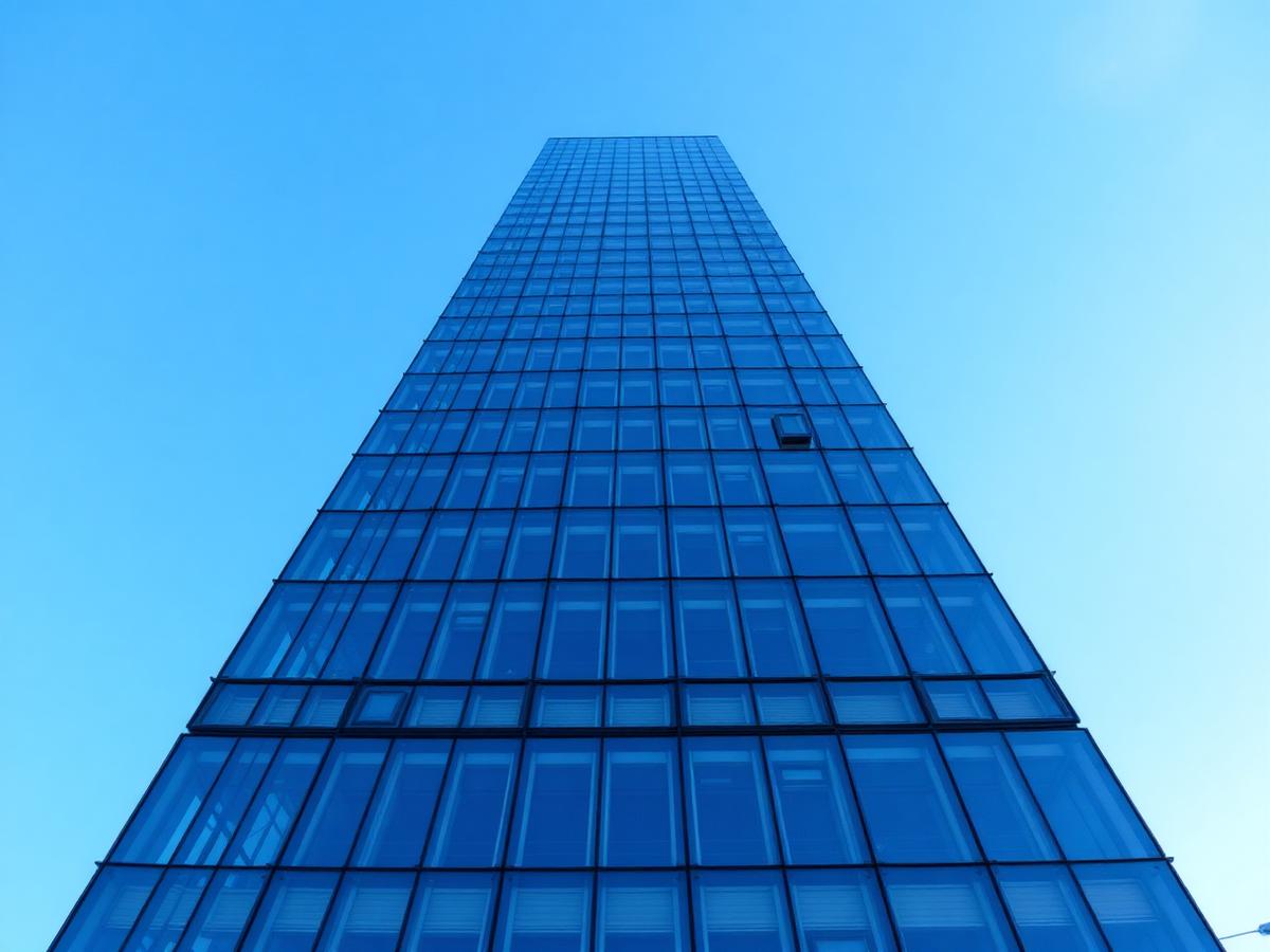 Fachada de edifício corporativo envidraçado